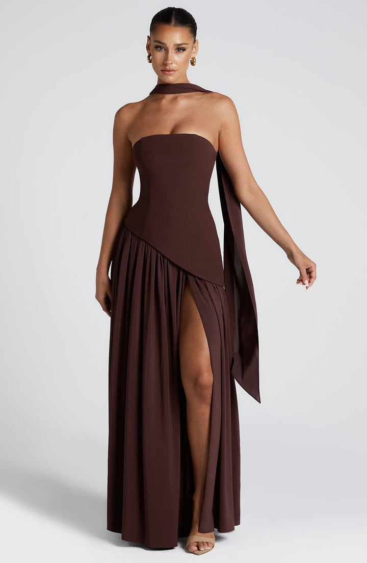 Women's Strapless Maxi Dress | Asymmetric Bra