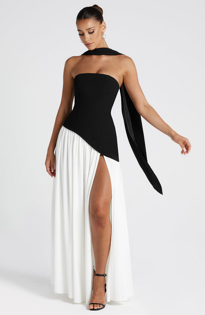 Women's Strapless Maxi Dress | Asymmetric Bra