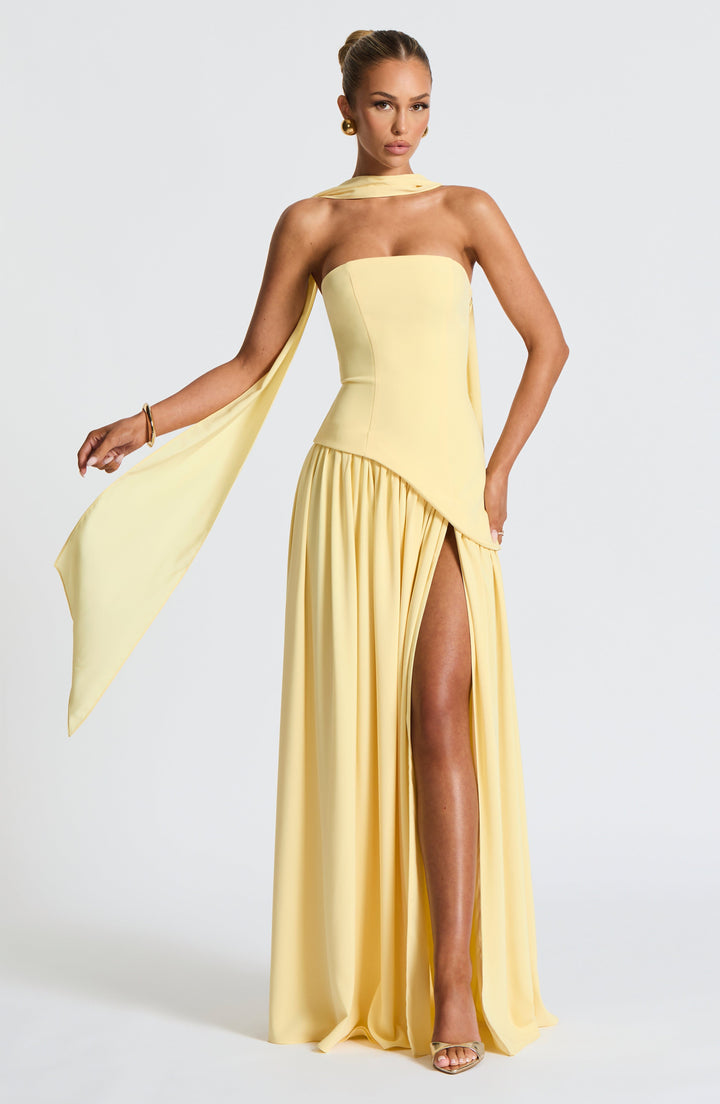 Women's Strapless Maxi Dress | Asymmetric Bra