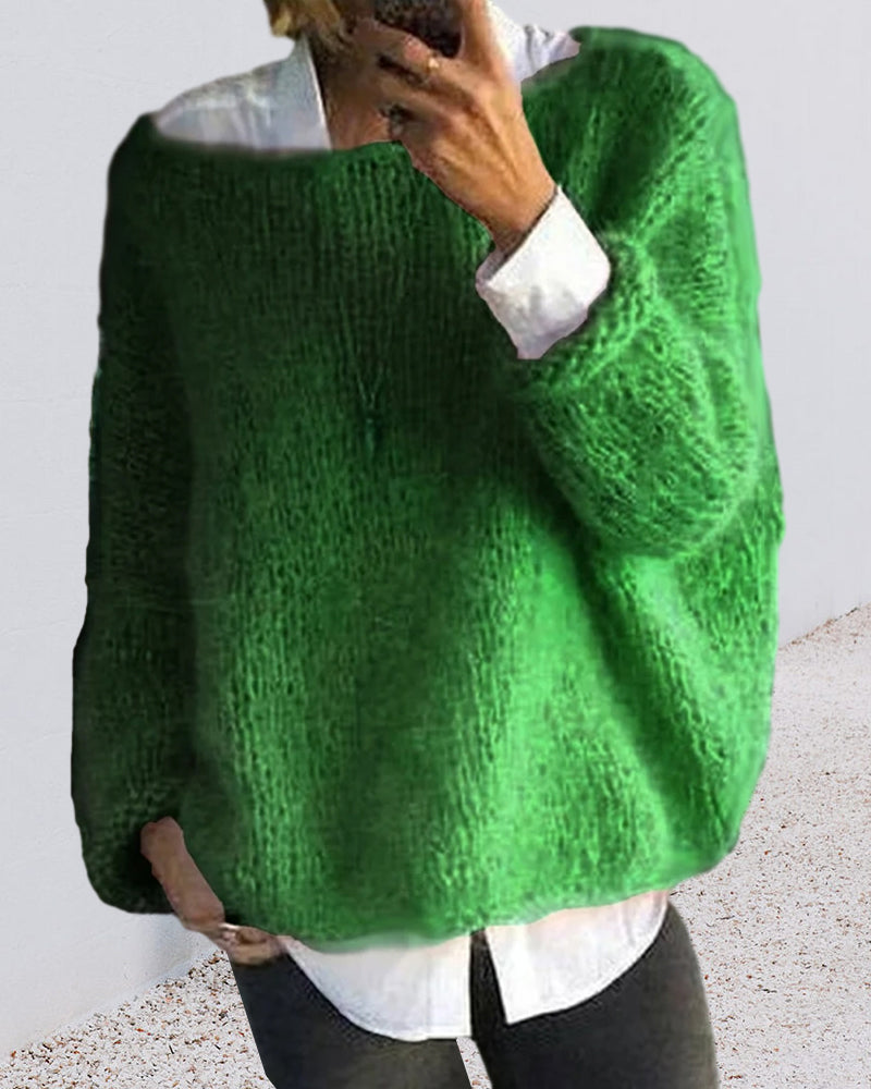 Sweter damski z odkrytym ramieniem | Luźny krój