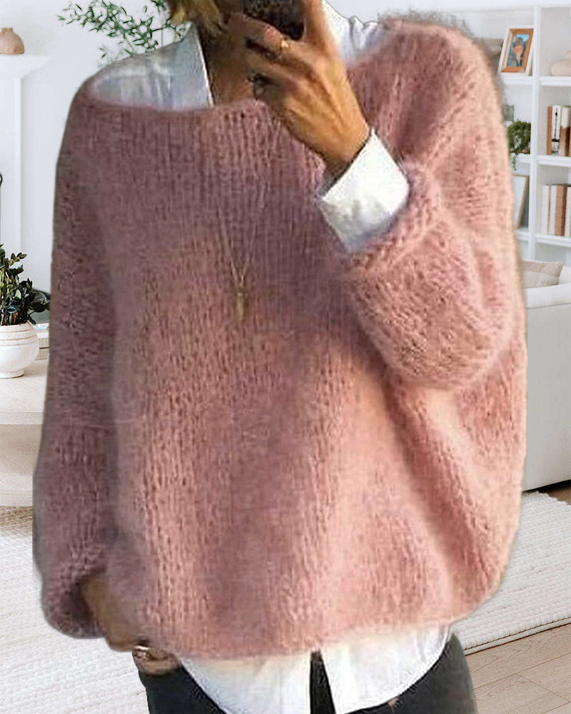 Sweter damski z odkrytym ramieniem | Luźny krój