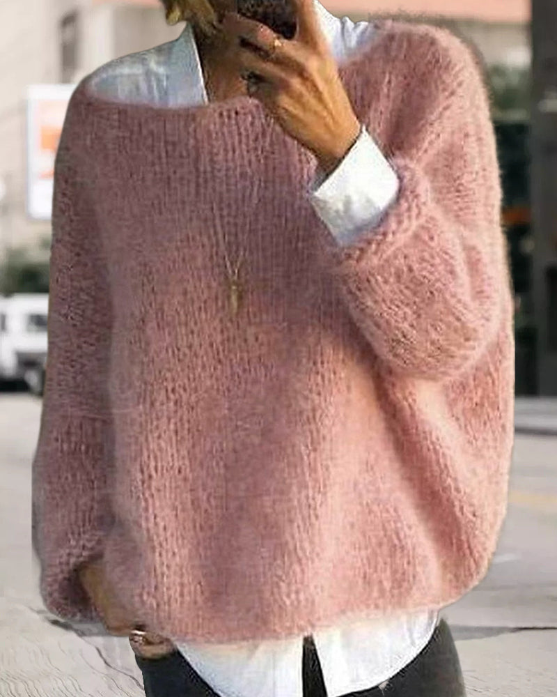 Sweter damski z odkrytym ramieniem | Luźny krój