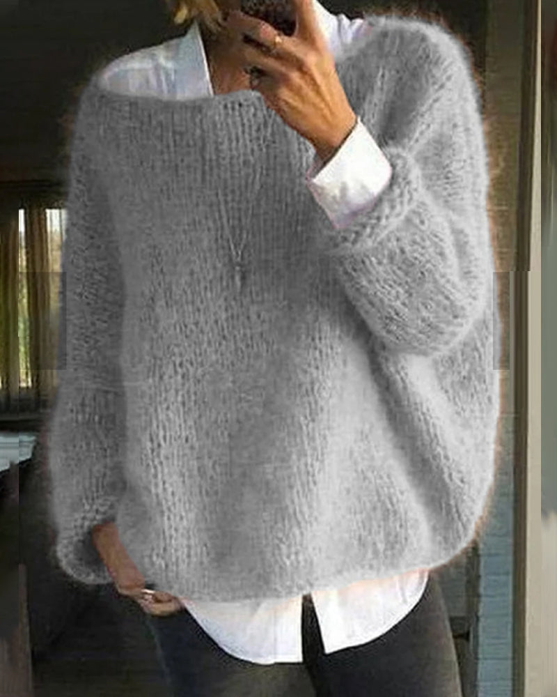 Sweter damski z odkrytym ramieniem | Luźny krój