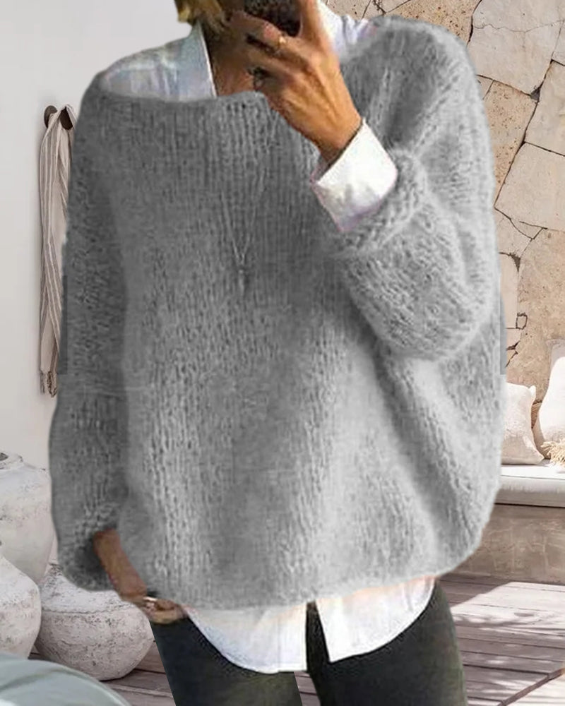 Sweter damski z odkrytym ramieniem | Luźny krój