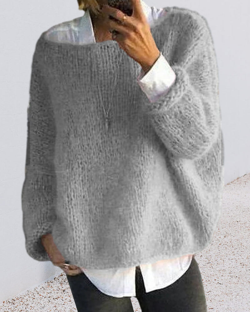 Sweter damski z odkrytym ramieniem | Luźny krój