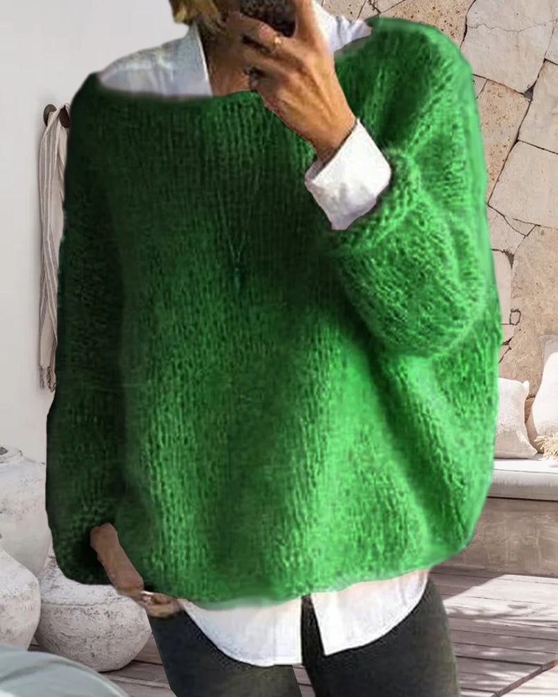 Sweter damski z odkrytym ramieniem | Luźny krój