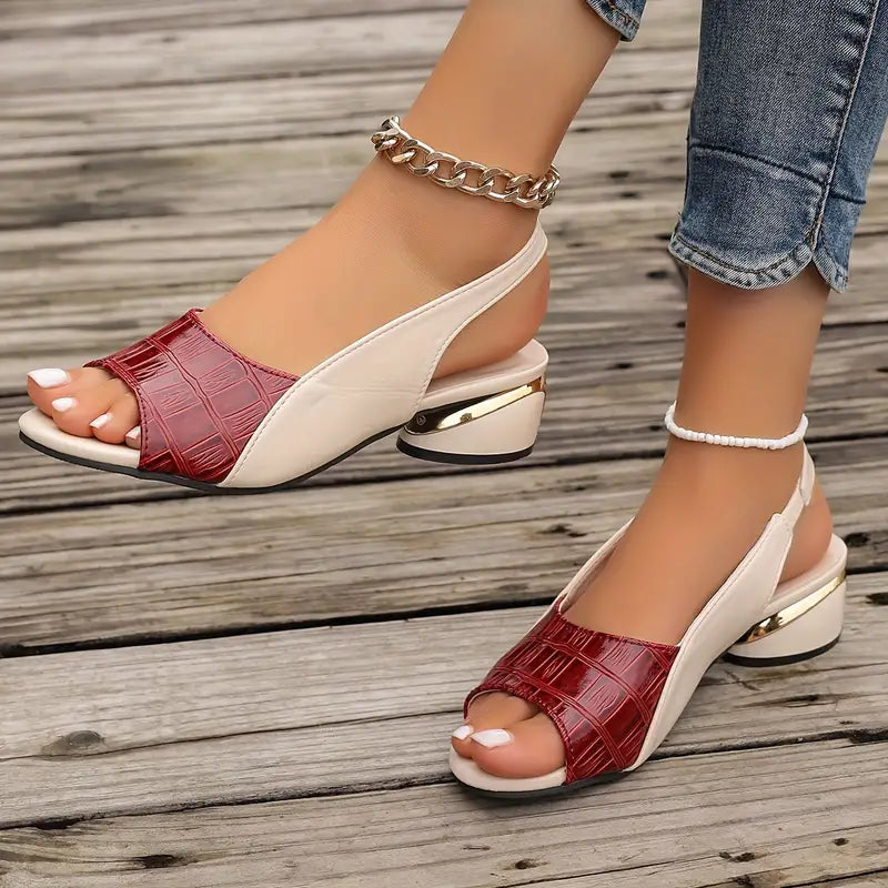 Women's leather sandals with cushioning support