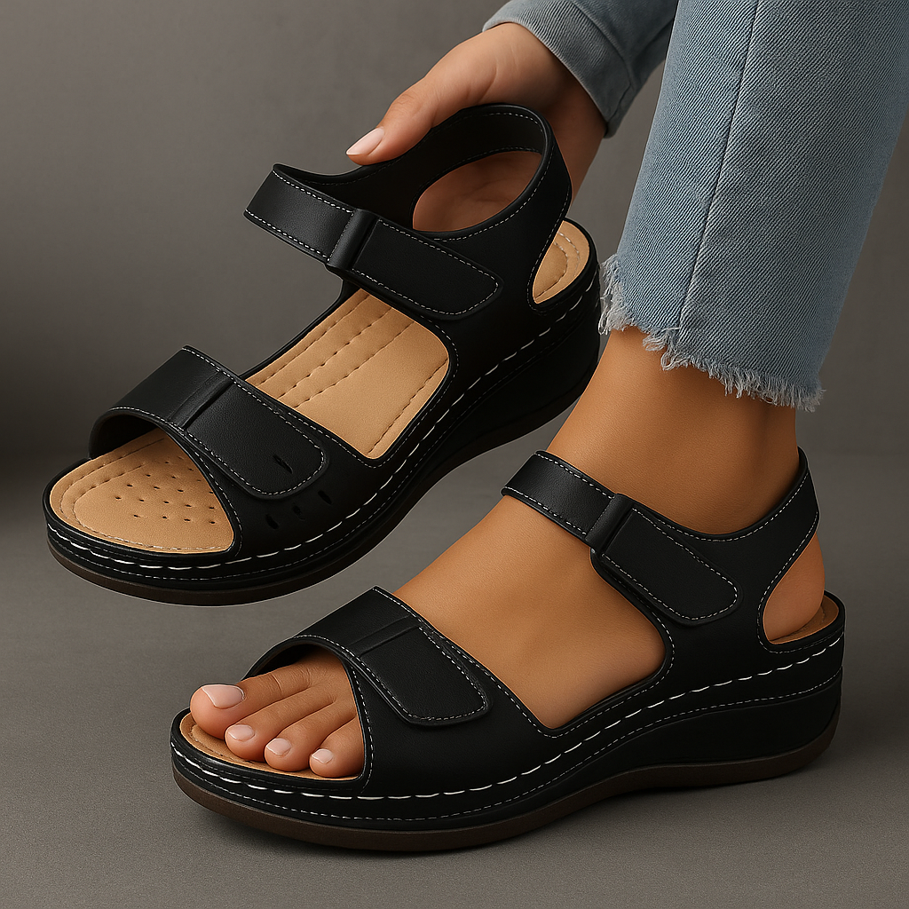 Women's orthopedic wedge sandals with support