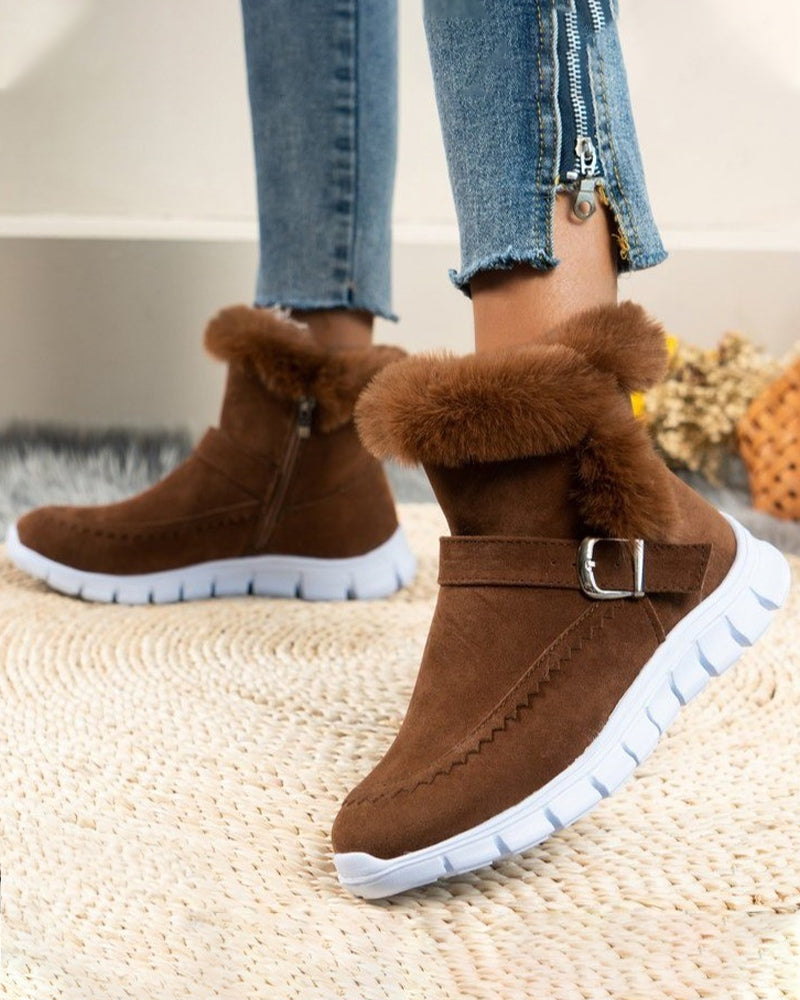 Buty Zimowe Damskie Casual | Z Bocznym Zamkiem