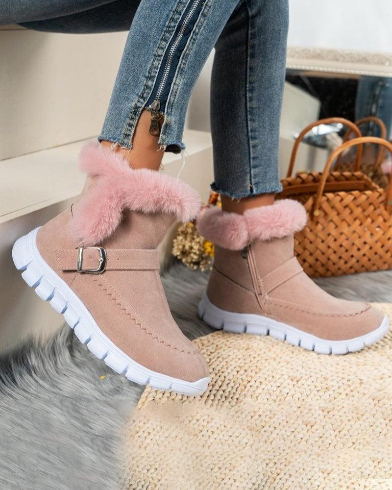 Buty Zimowe Damskie Casual | Z Bocznym Zamkiem