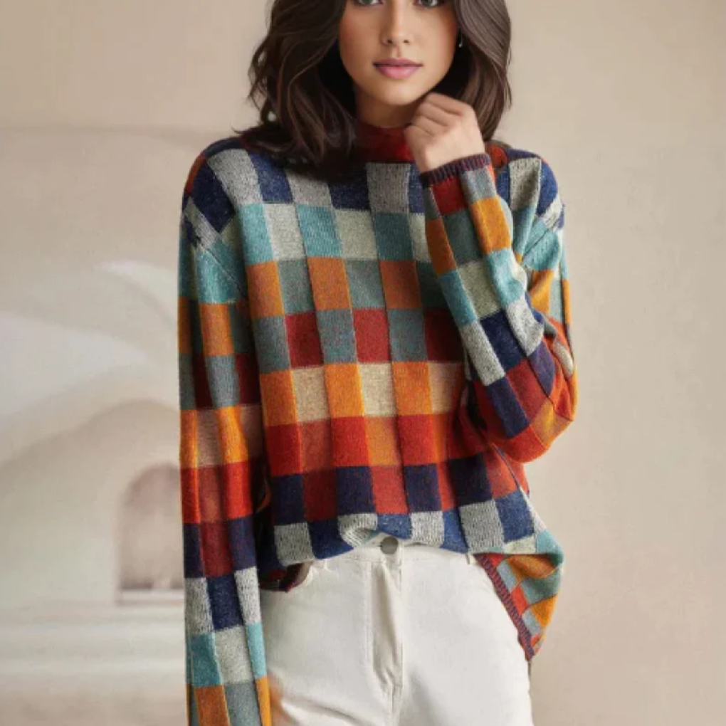 Sweter damski z golfem | Luźna sylwetka
