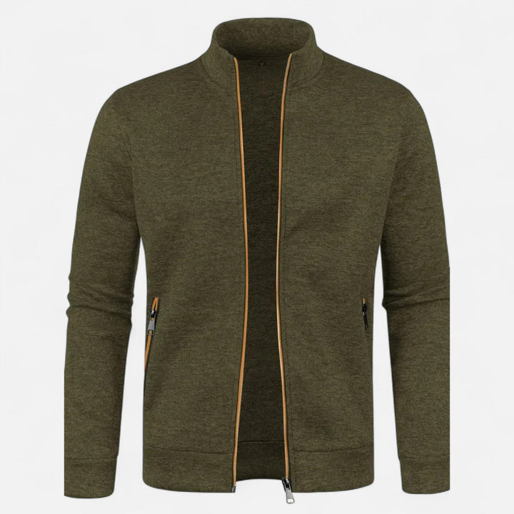 Herren Einfacher Reißverschluss-Cardigan | Lange Ärmel