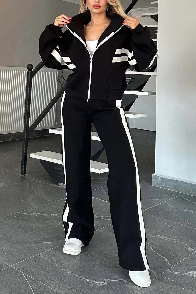 Women's Two-Piece Tracksuit Set | Zip-Up Jacket