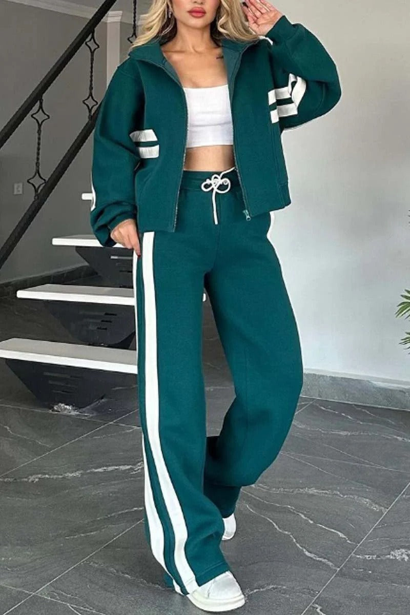 Women's Two-Piece Tracksuit Set | Zip-Up Jacket