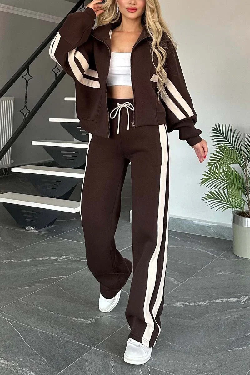 Women's Two-Piece Tracksuit Set | Zip-Up Jacket