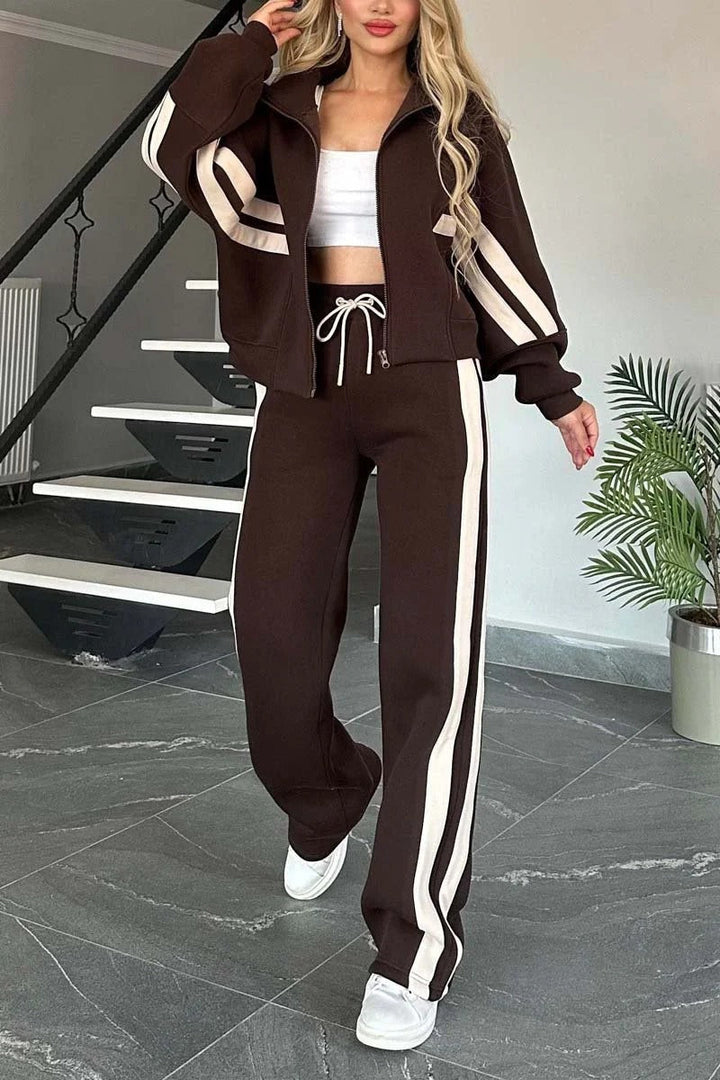 Women's Two-Piece Tracksuit Set | Zip-Up Jacket