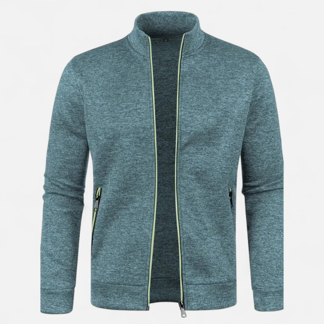 Herren Einfacher Reißverschluss-Cardigan | Lange Ärmel