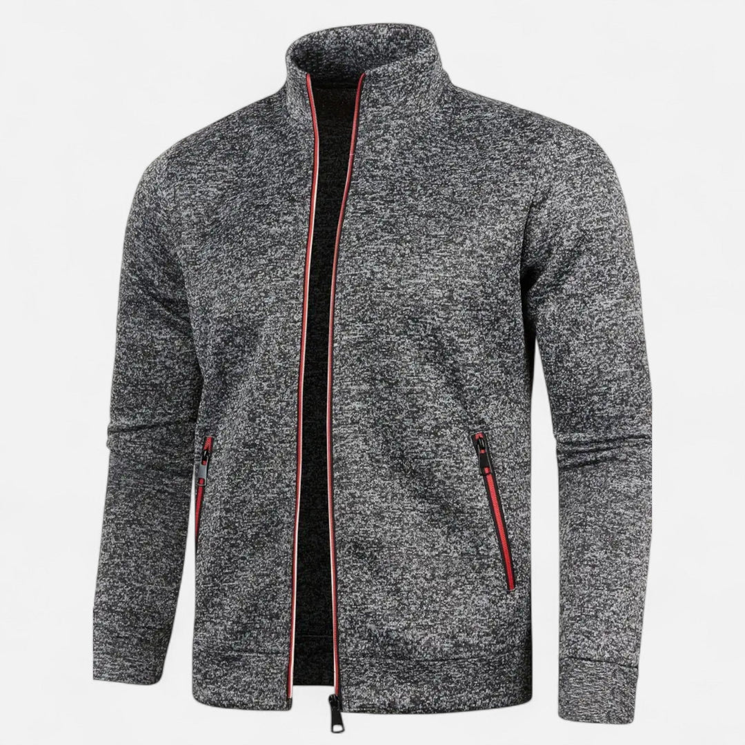Herren Einfacher Reißverschluss-Cardigan | Lange Ärmel