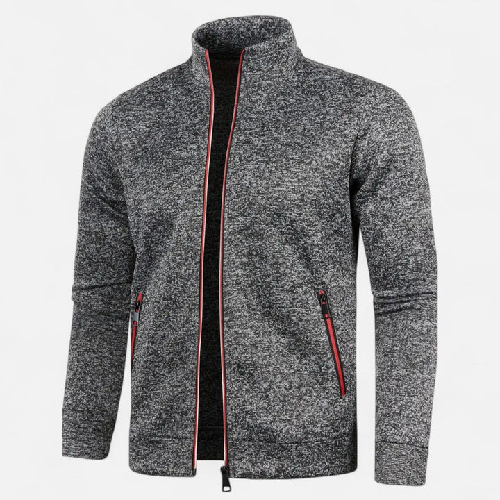 Herren Einfacher Reißverschluss-Cardigan | Lange Ärmel