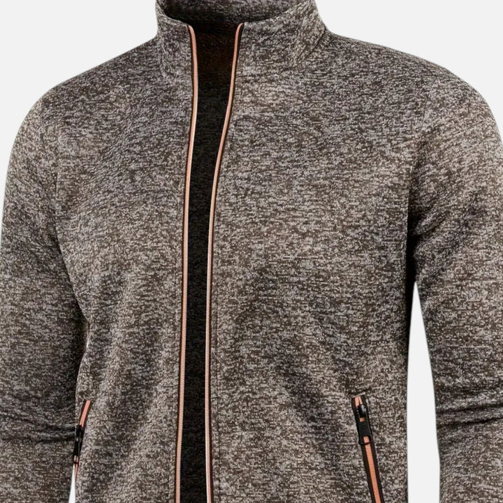 Herren Einfacher Reißverschluss-Cardigan | Lange Ärmel