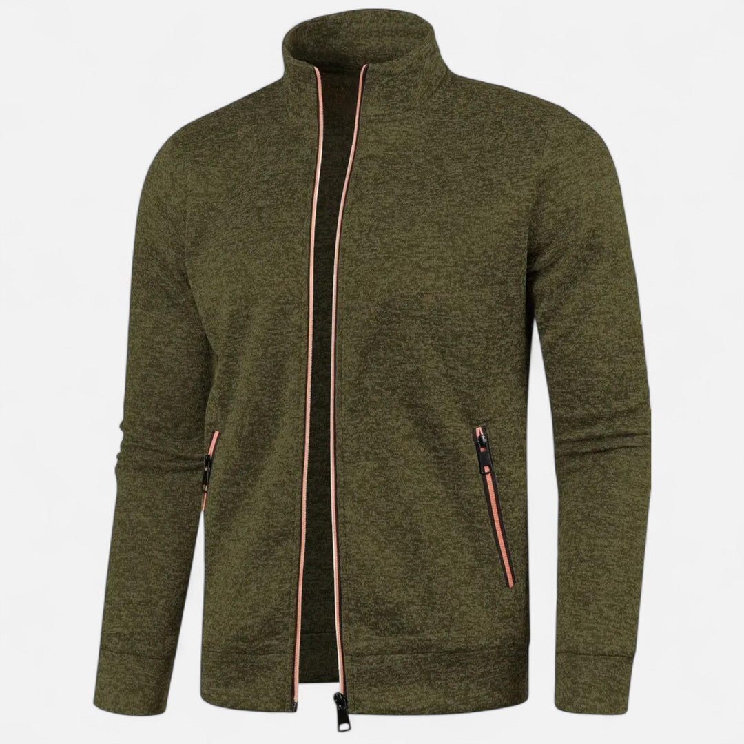 Herren Einfacher Reißverschluss-Cardigan | Lange Ärmel