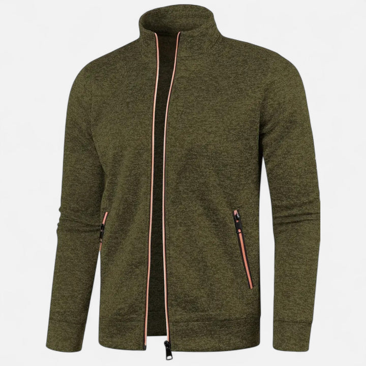 Herren Einfacher Reißverschluss-Cardigan | Lange Ärmel