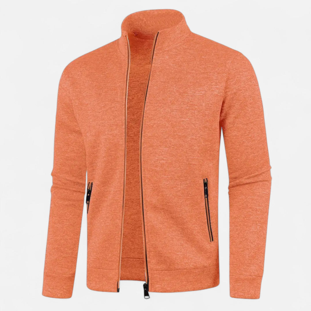 Herren Einfacher Reißverschluss-Cardigan | Lange Ärmel