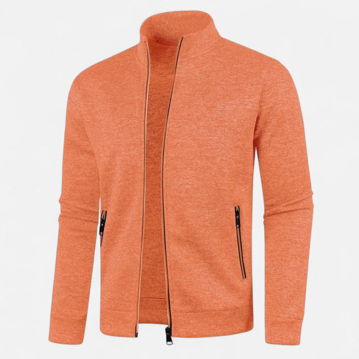 Herren Einfacher Reißverschluss-Cardigan | Lange Ärmel