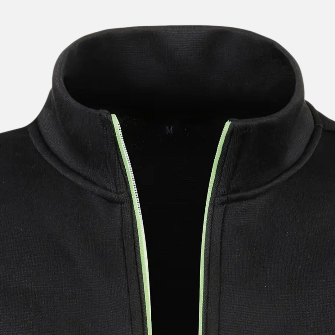 Herren Einfacher Reißverschluss-Cardigan | Lange Ärmel