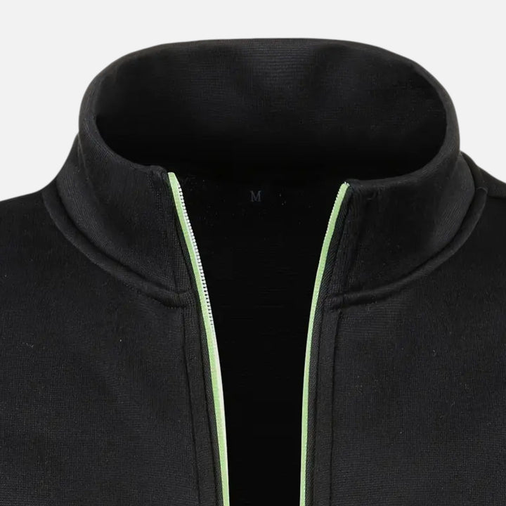 Herren Einfacher Reißverschluss-Cardigan | Lange Ärmel