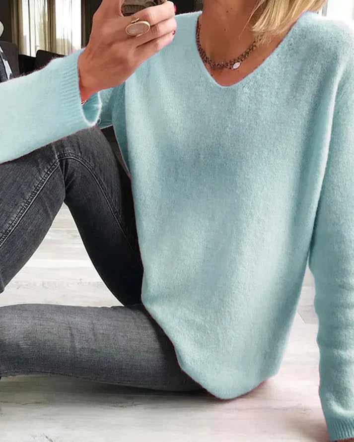 Damenpullover uni | Lange Ärmel