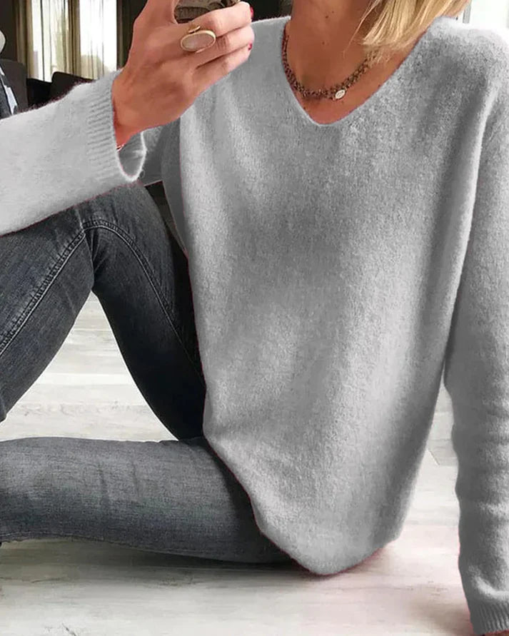 Damenpullover uni | Lange Ärmel