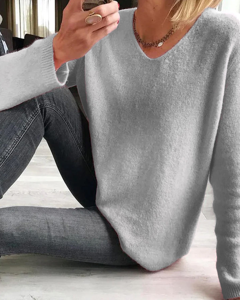 Damenpullover uni | Lange Ärmel