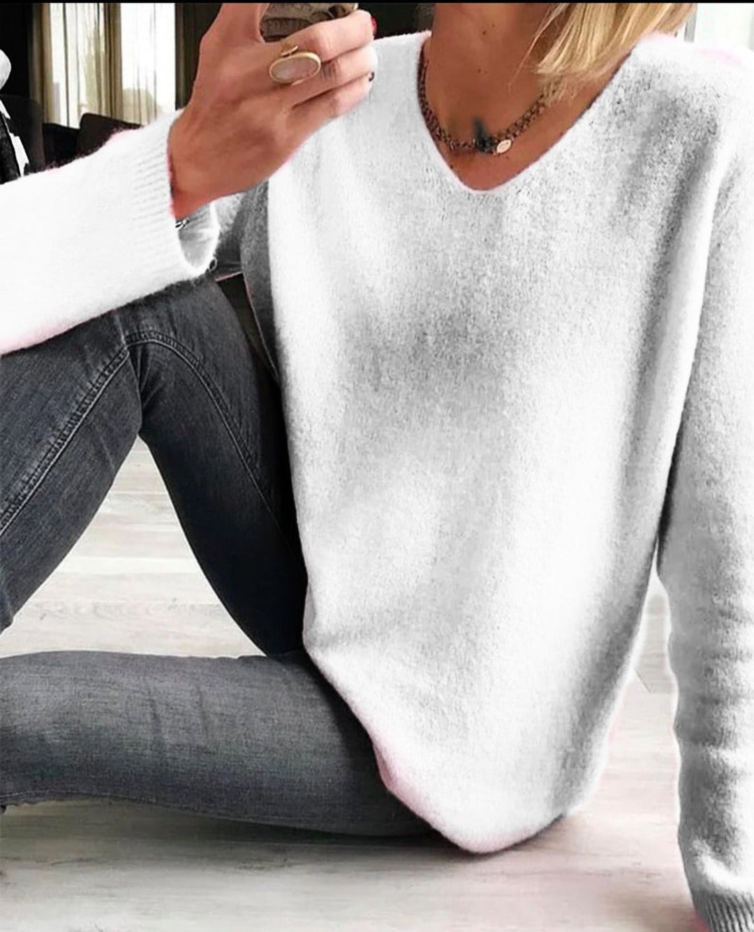 Damenpullover uni | Lange Ärmel