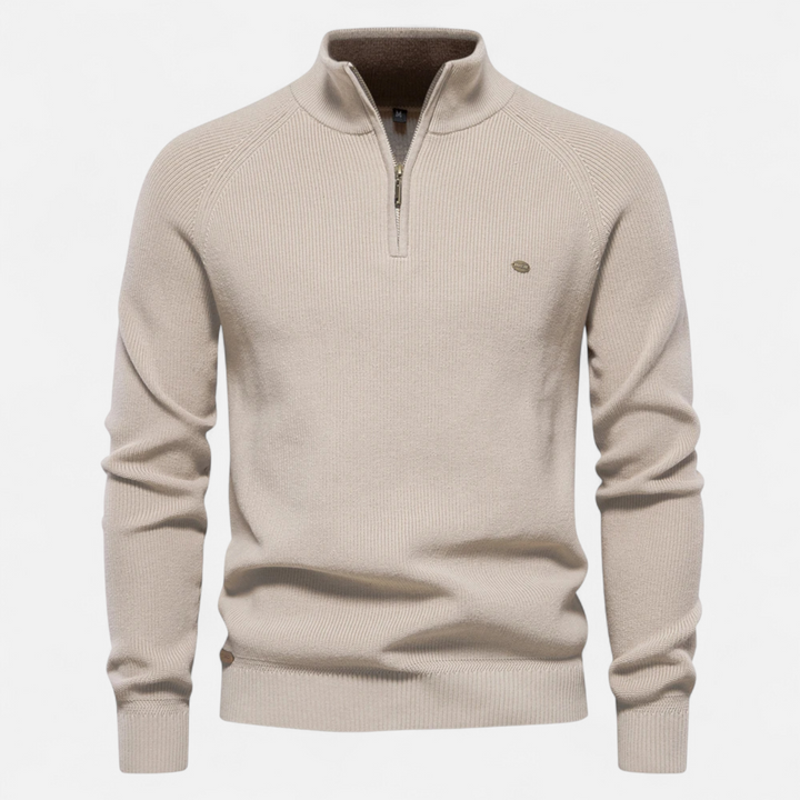Herrenpullover mit Reißverschluss | Stehkragen