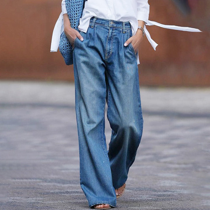 Women's Warm Wide-Leg Jeans | Winter