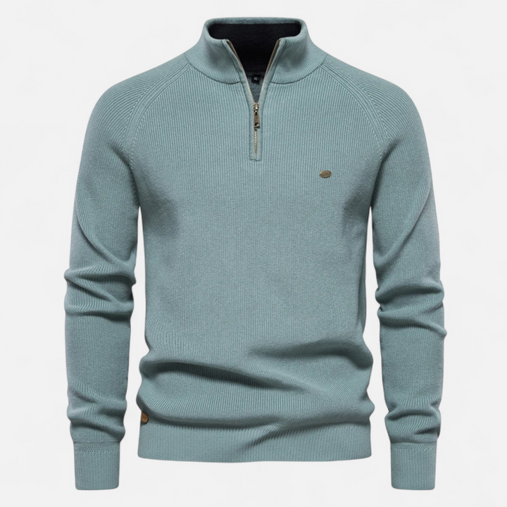 Herrenpullover mit Reißverschluss | Stehkragen