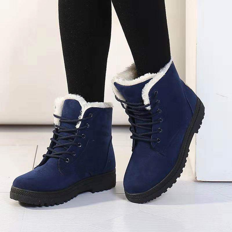 Buty Zimowe Damskie Wysokie | Sznurowane Cholewki