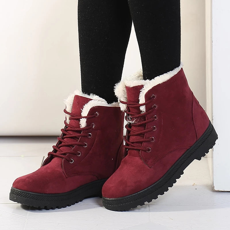 Buty Zimowe Damskie Wysokie | Sznurowane Cholewki