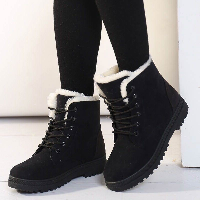 Buty Zimowe Damskie Wysokie | Sznurowane Cholewki