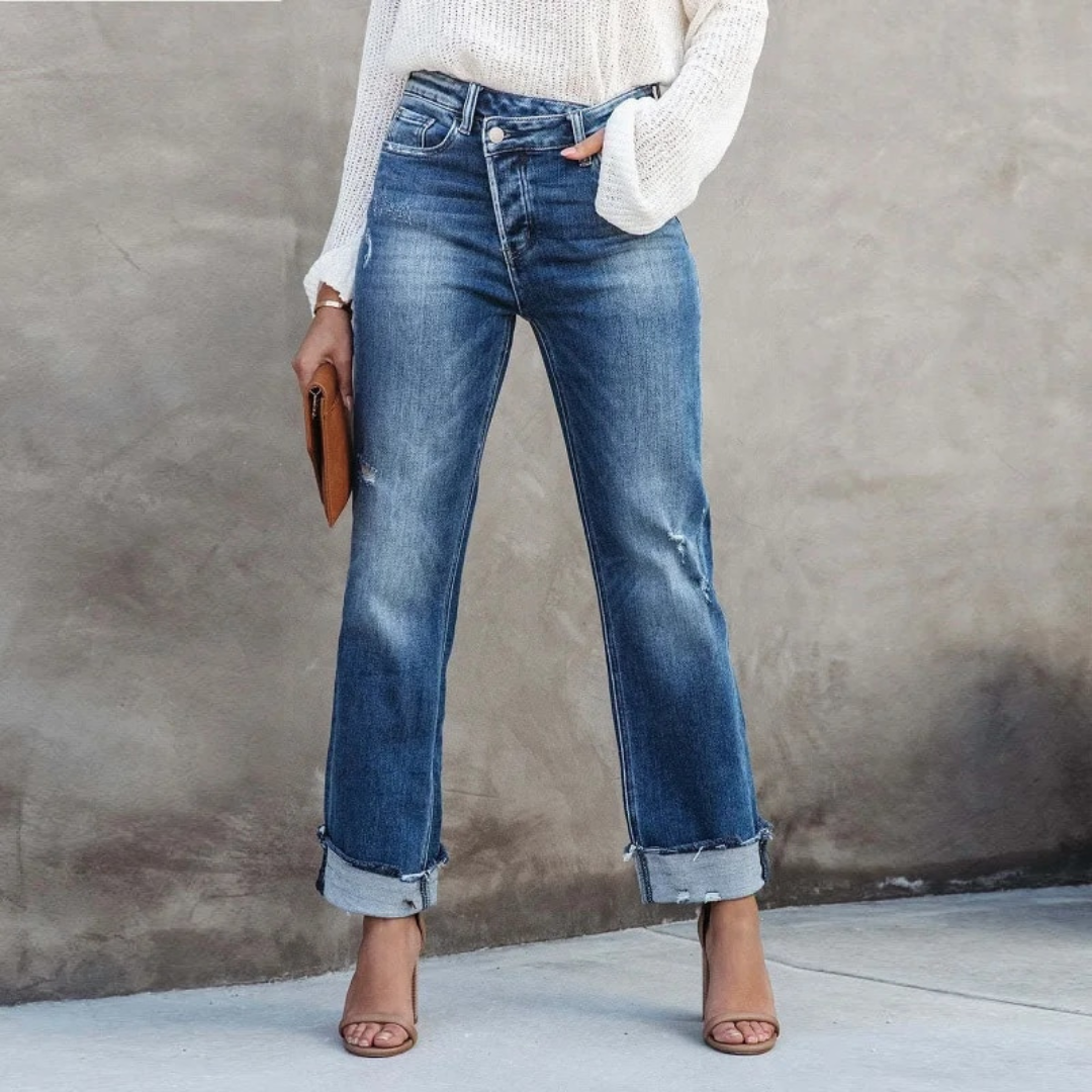 Damskie Przytulne Jeansy | Codzienne