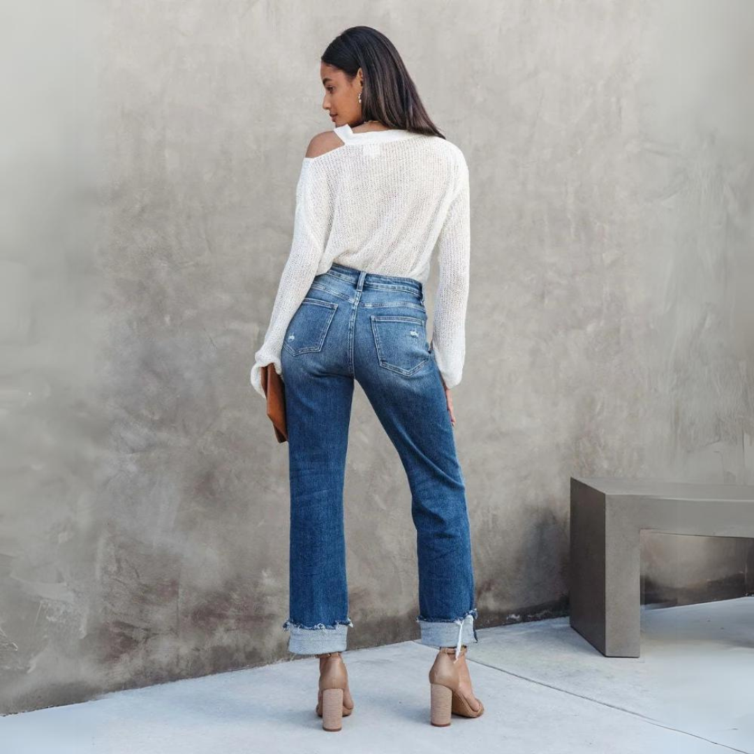 Damskie Przytulne Jeansy | Codzienne