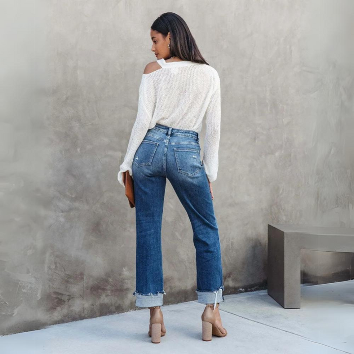 Damskie Przytulne Jeansy | Codzienne