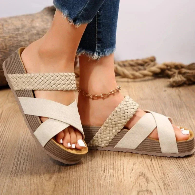 Women's orthopedic sandals with soft insole