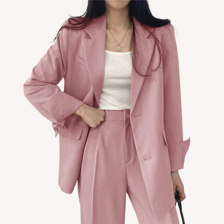 Klassischer Damen-Overall | Blazer und Weite Hose