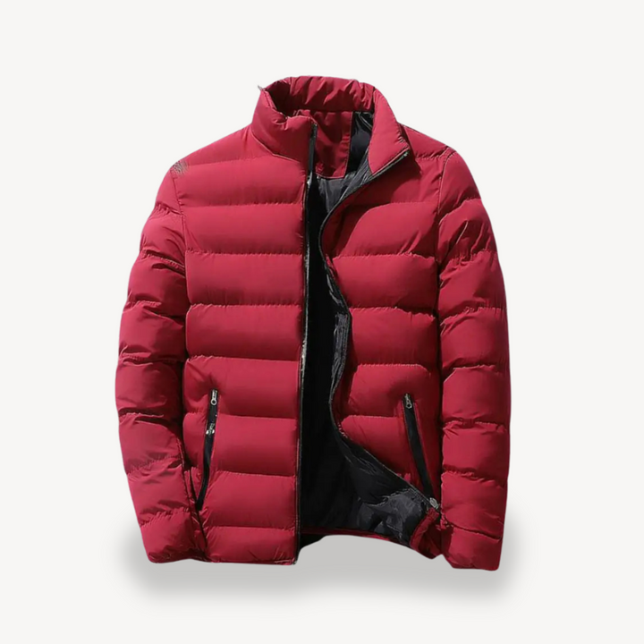 Men's Quilted Winter Jacket | Contrast Zipper