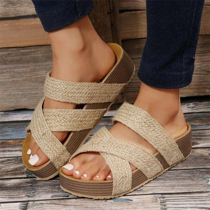 Women's orthopedic sandals with soft insole